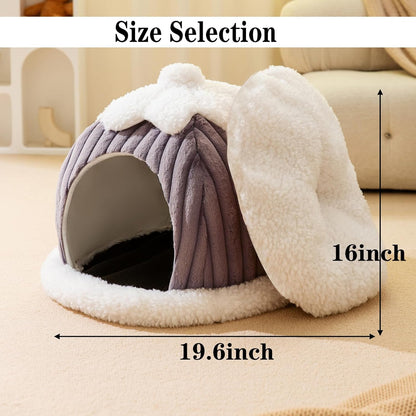 Cat Cave Bed Indoor Cat Machine Washable Slip Resistant Bottom