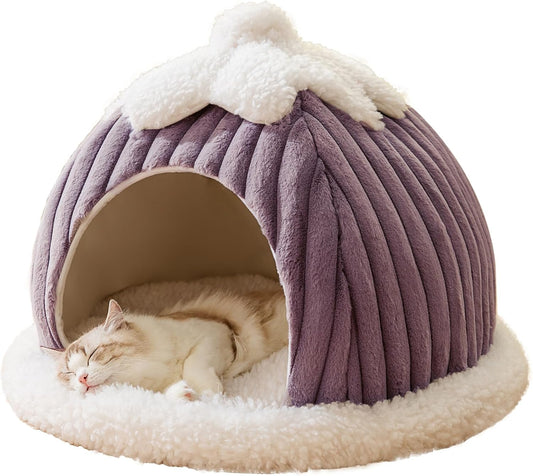 Cat Cave Bed Indoor Cat Machine Washable Slip Resistant Bottom