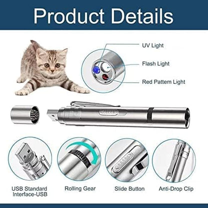 Cat Laser Pointer Rechargeable Interactive Toy for Cats and Dogs