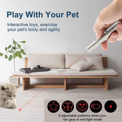 Cat Laser Pointer Rechargeable Interactive Toy for Cats and Dogs