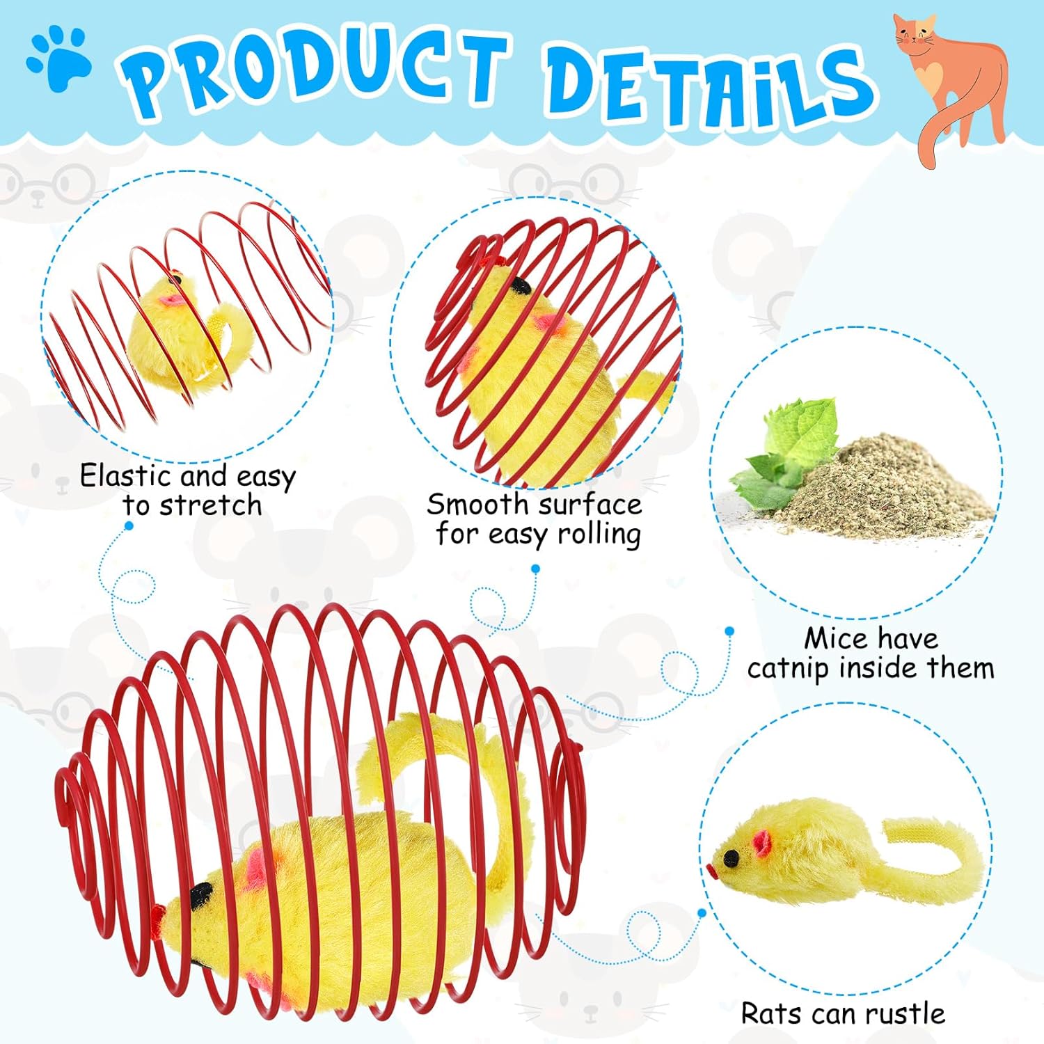 Cat Spring Balls Interactive Toy Set for Kittens and Cats