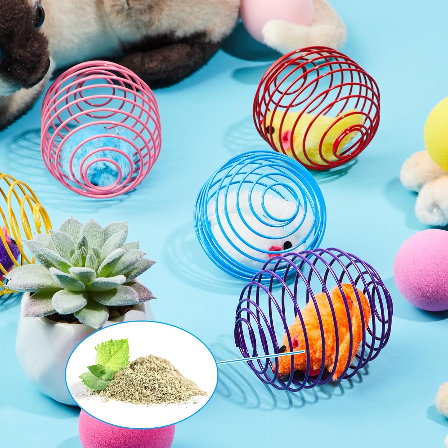 Cat Spring Balls Interactive Toy Set for Kittens and Cats