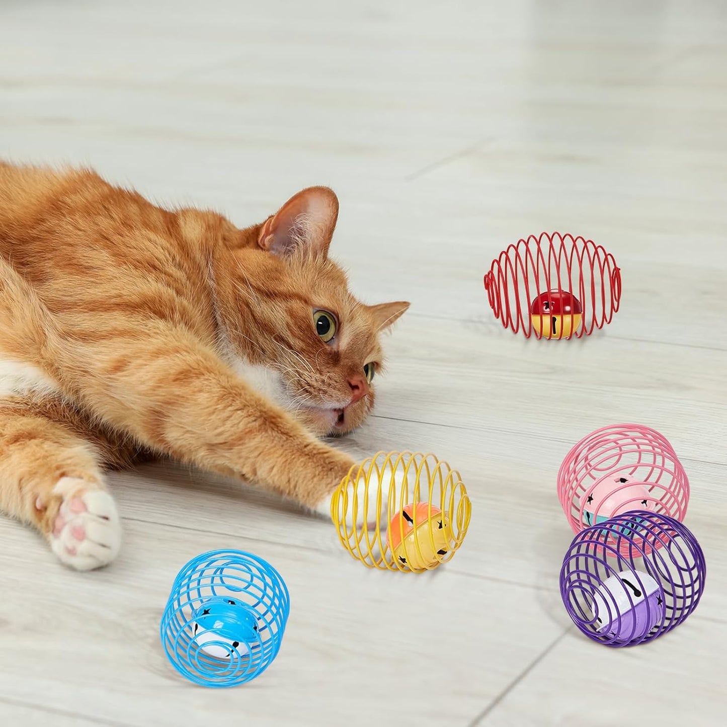 Cat Spring Balls Interactive Toy Set for Kittens and Cats
