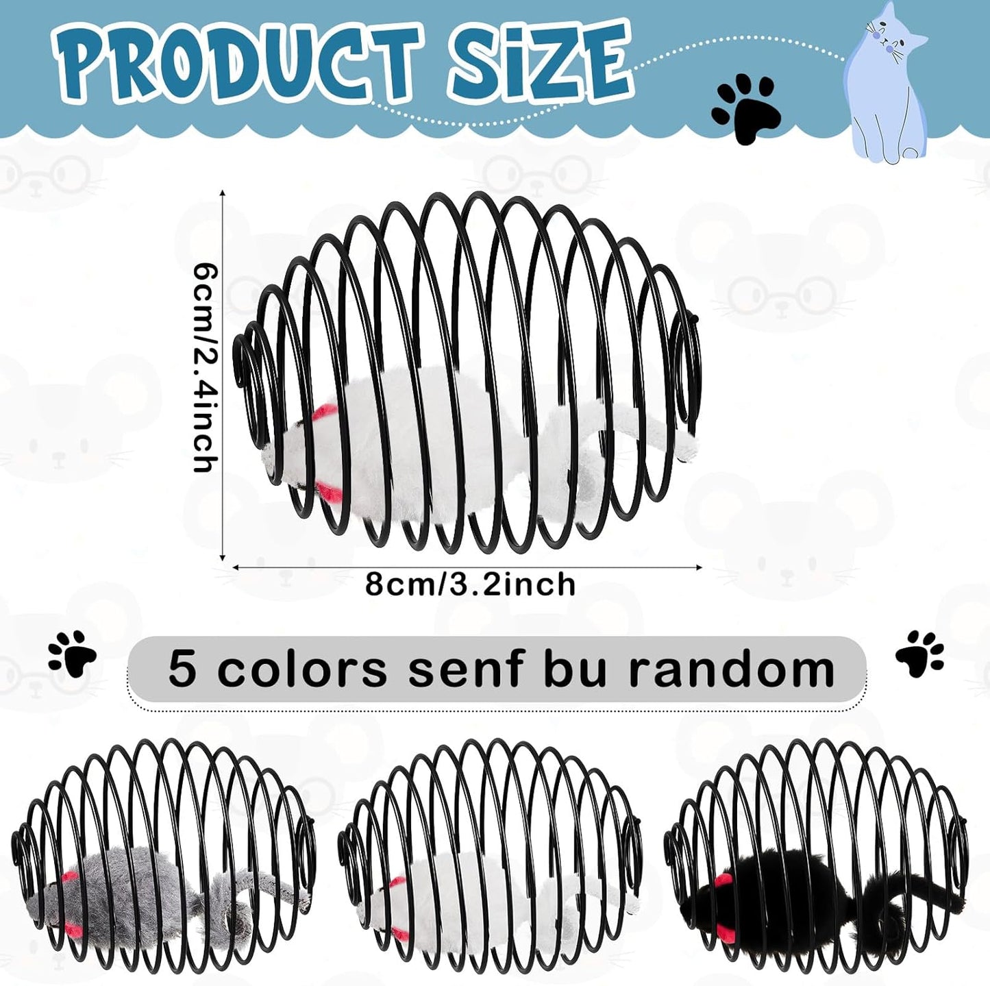 Cat Spring Balls Interactive Toy Set for Kittens and Cats