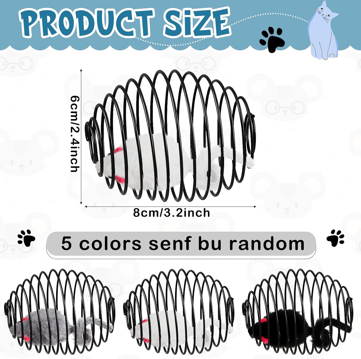 Cat Spring Balls Interactive Toy Set for Kittens and Cats