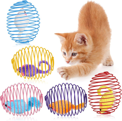 Cat Spring Balls Interactive Toy Set for Kittens and Cats