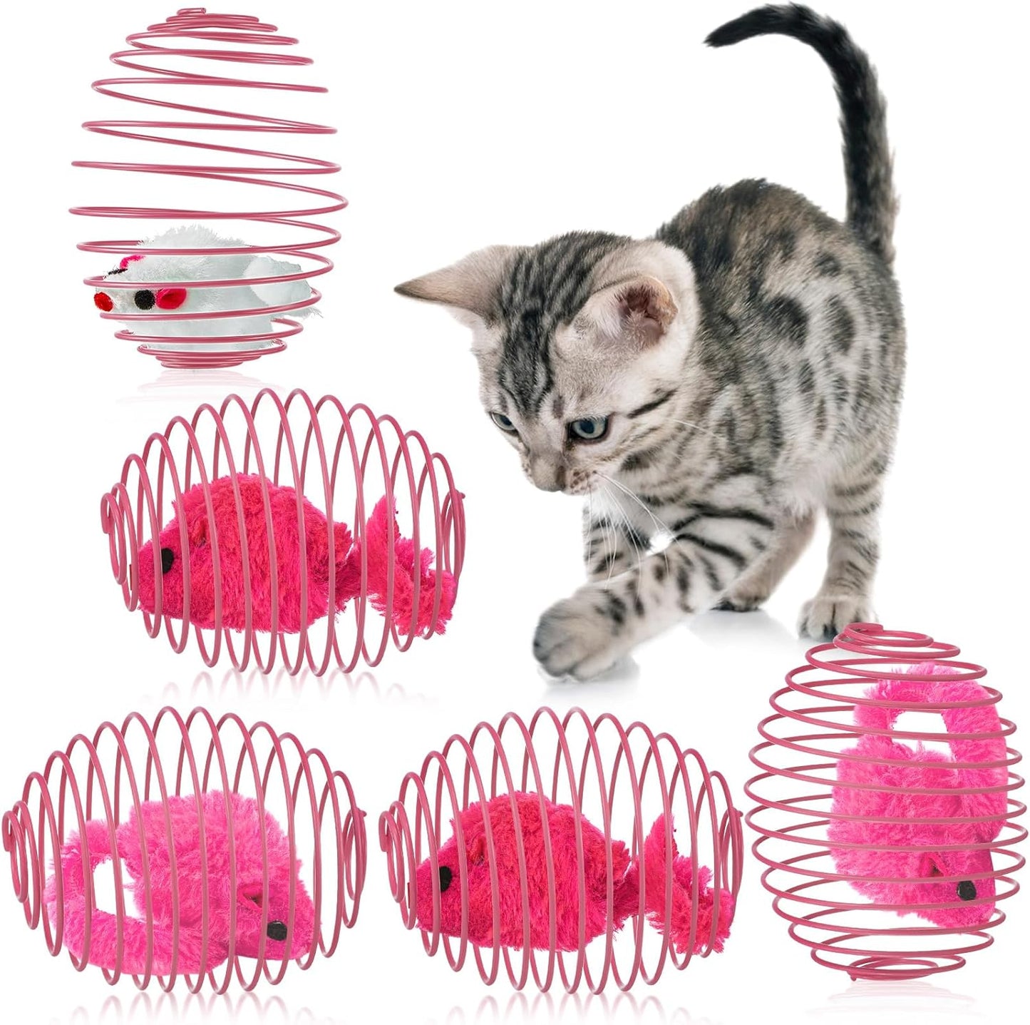 Cat Spring Balls Interactive Toy Set for Kittens and Cats