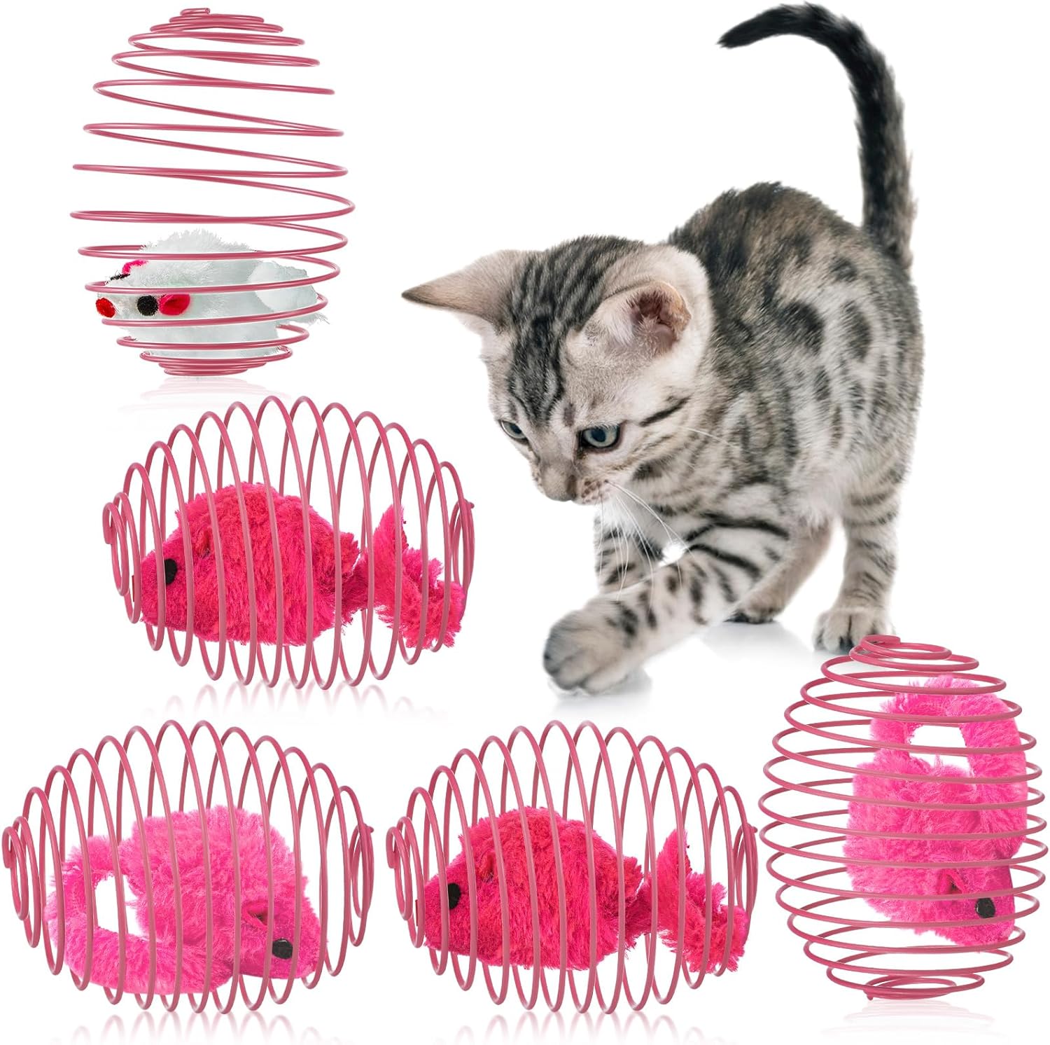 Cat Spring Balls Interactive Toy Set for Kittens and Cats