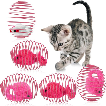 Cat Spring Balls Interactive Toy Set for Kittens and Cats