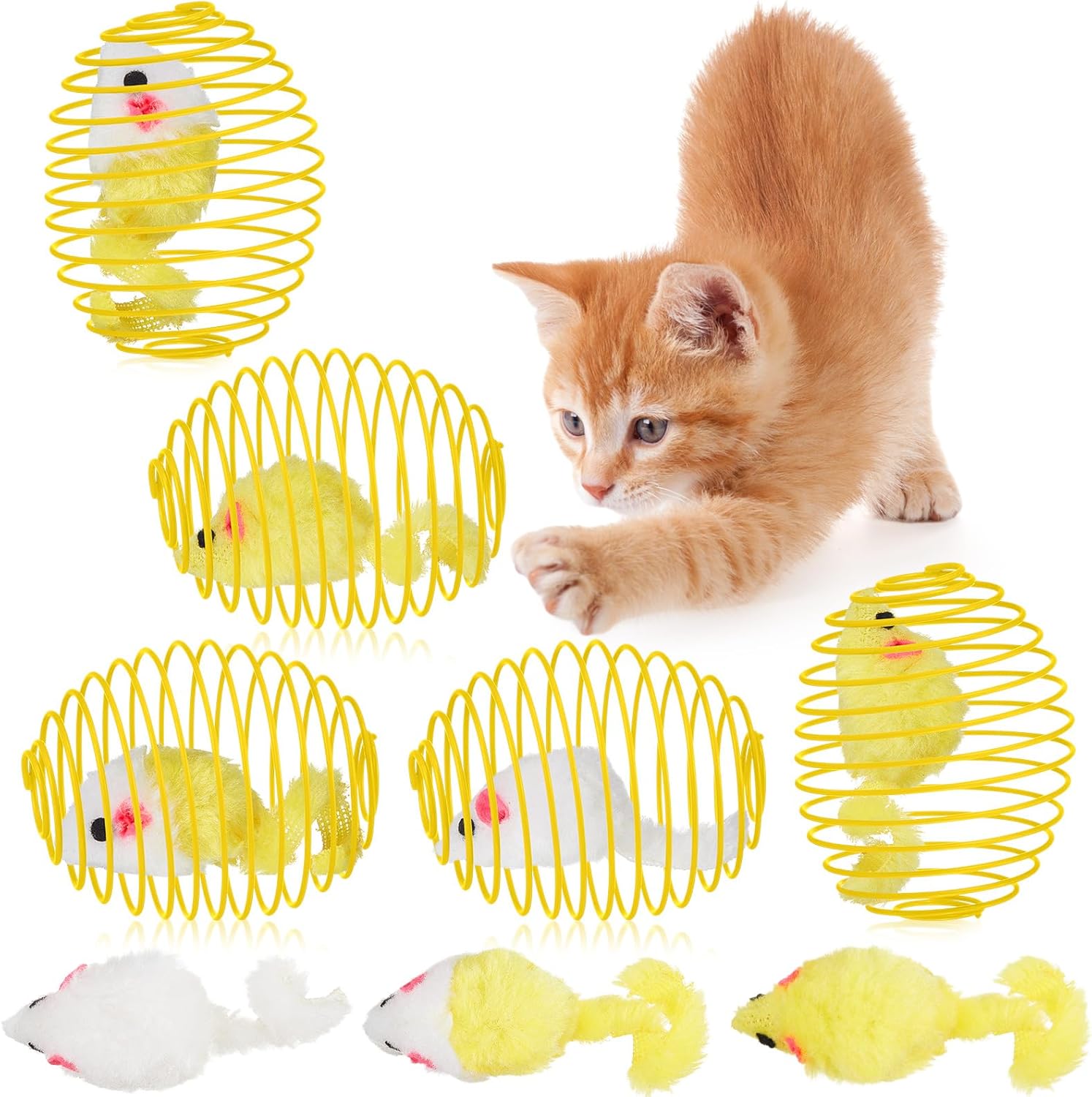 Cat Spring Balls Interactive Toy Set for Kittens and Cats