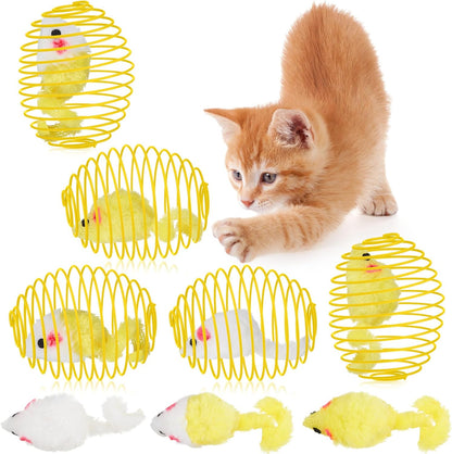 Cat Spring Balls Interactive Toy Set for Kittens and Cats