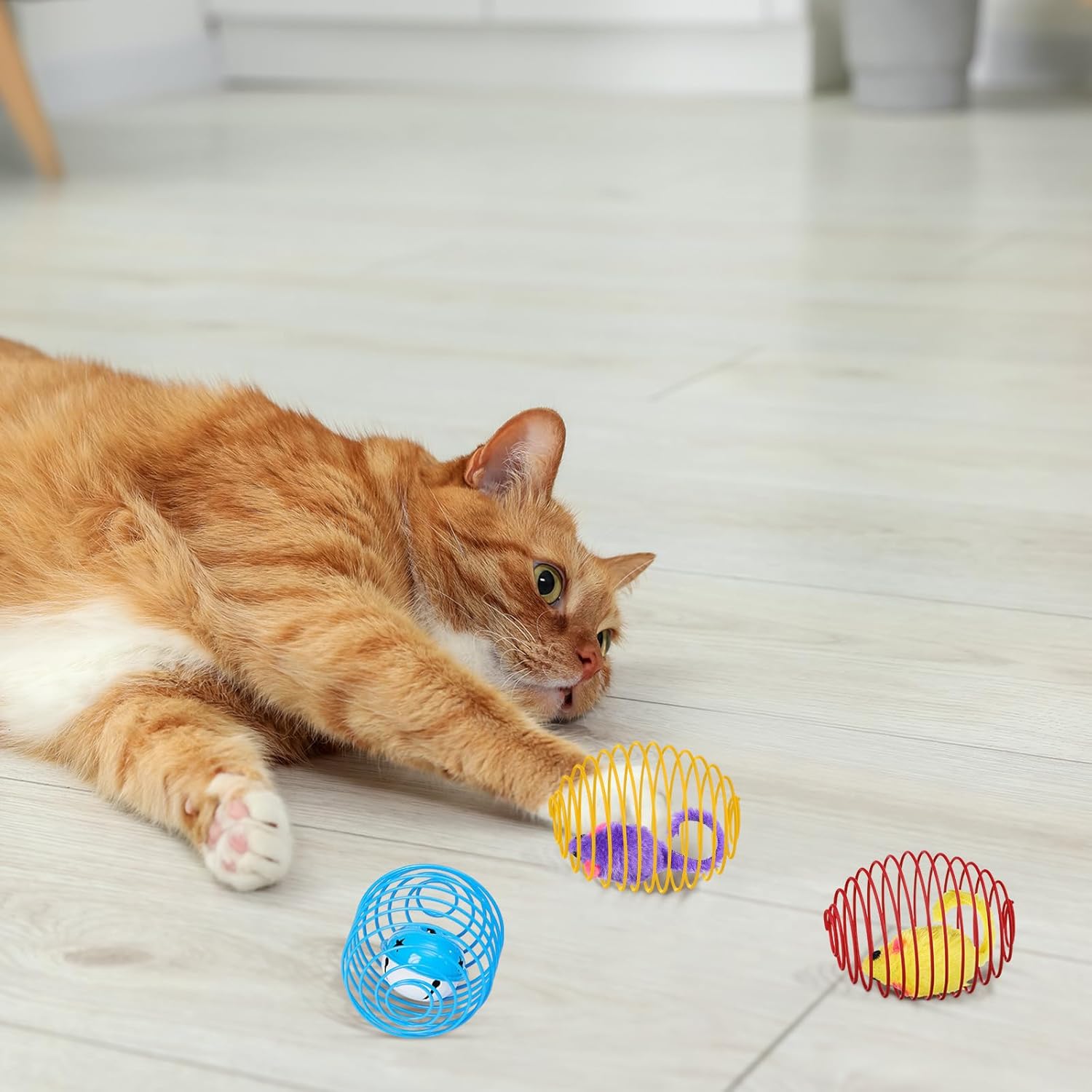 Cat Spring Balls Interactive Toy Set for Kittens and Cats