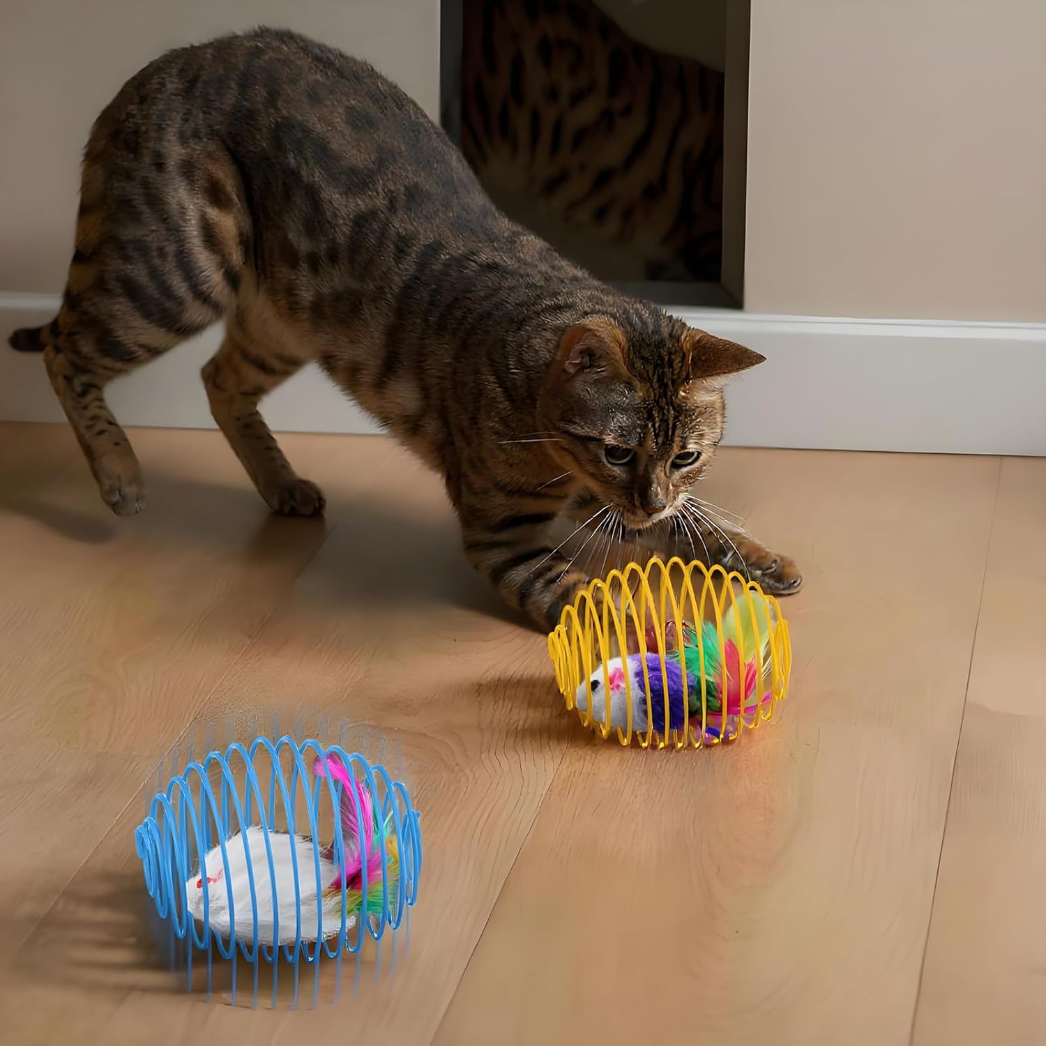 Cat Spring Balls Interactive Toy Set for Kittens and Cats