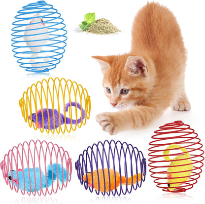 Cat Spring Balls Interactive Toy Set for Kittens and Cats