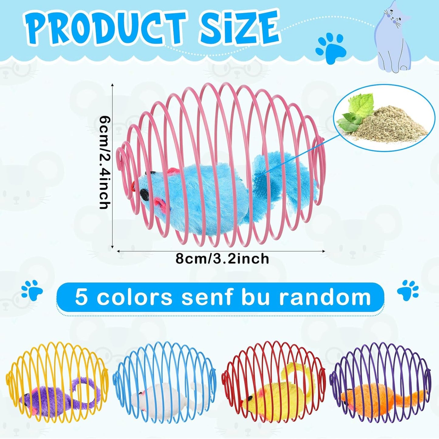 Cat Spring Balls Interactive Toy Set for Kittens and Cats