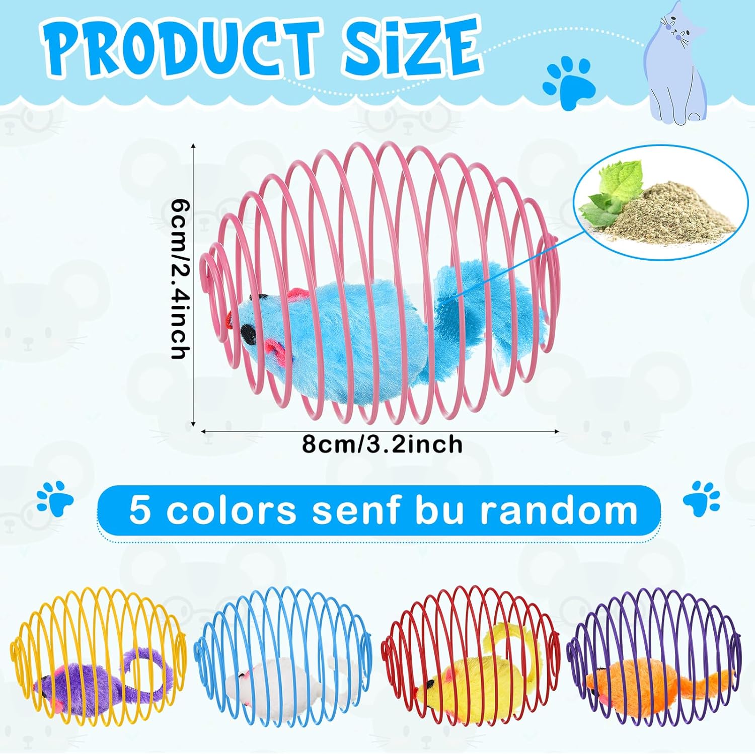 Cat Spring Balls Interactive Toy Set for Kittens and Cats