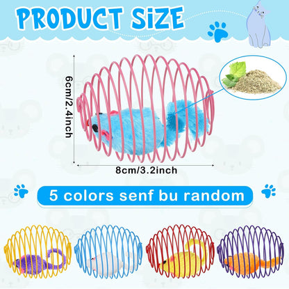 Cat Spring Balls Interactive Toy Set for Kittens and Cats