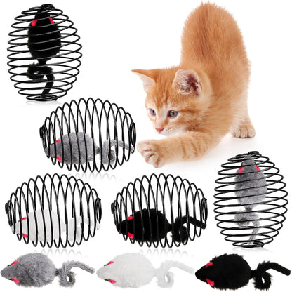 Cat Spring Balls Interactive Toy Set for Kittens and Cats