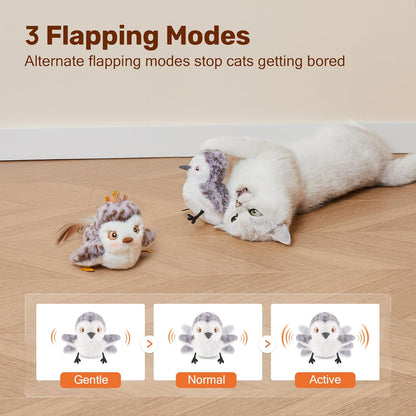 Cat Toy Flapping Bird Rechargeable Interactive Kicker Catnip Toy
