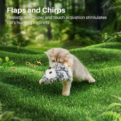 Cat Toy Flapping Bird Rechargeable Interactive Kicker Catnip Toy