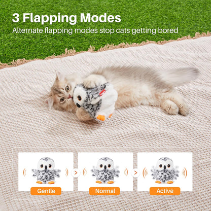 Cat Toy Flapping Bird Rechargeable Interactive Kicker Catnip Toy