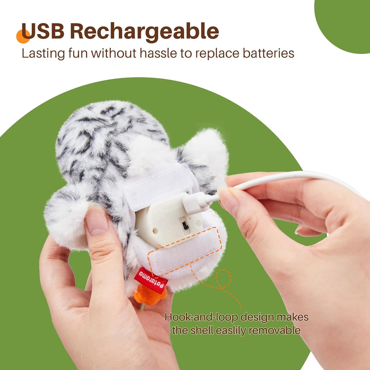 Cat Toy Flapping Bird Rechargeable Interactive Kicker Catnip Toy