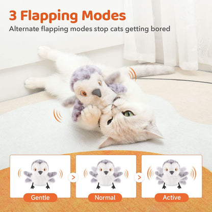 Cat Toy Flapping Bird Rechargeable Interactive Kicker Catnip Toy
