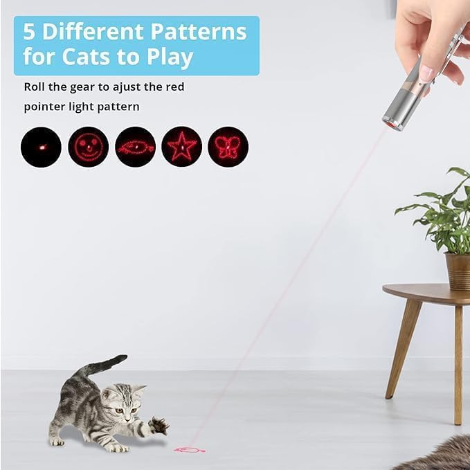 Cat Toy Laser Light Rechargeable Stainless Steel