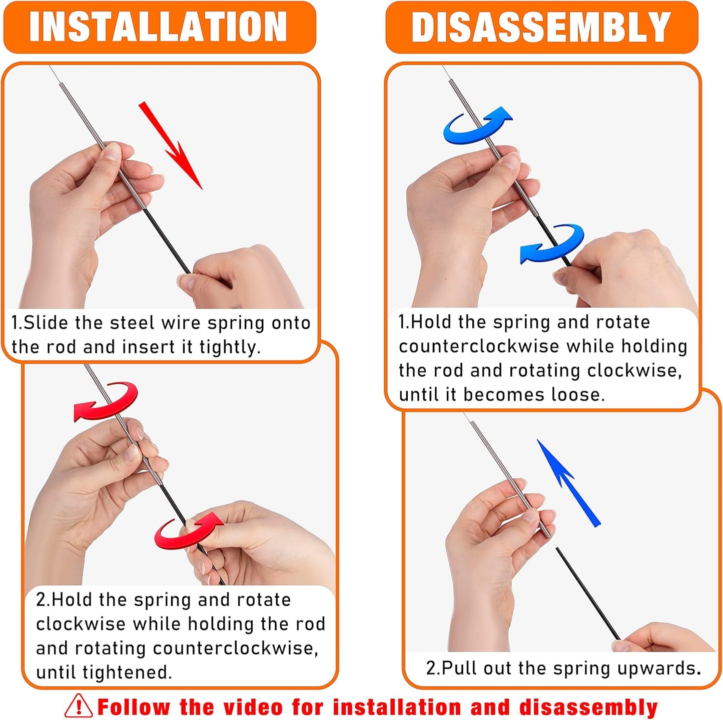 Cat Wand Toy 2 in 1 with Teaser, Spring Steel Wire, and Feather Refills