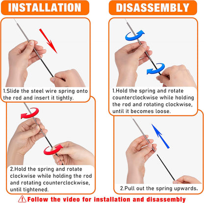 Cat Wand Toy 2 in 1 with Teaser, Spring Steel Wire, and Feather Refills