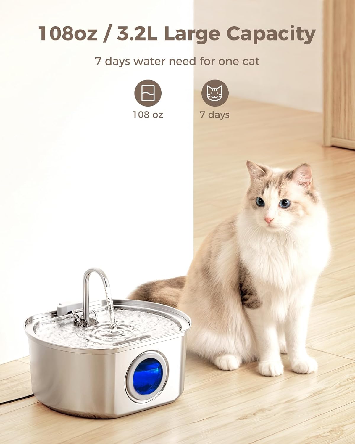 Cat Water Fountain Automatic Dispenser Bowl Pet Drinking Supplies