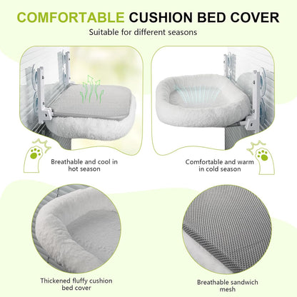 Cat Window Perch Hammock Foldable Bed with Suction Cups and Frame