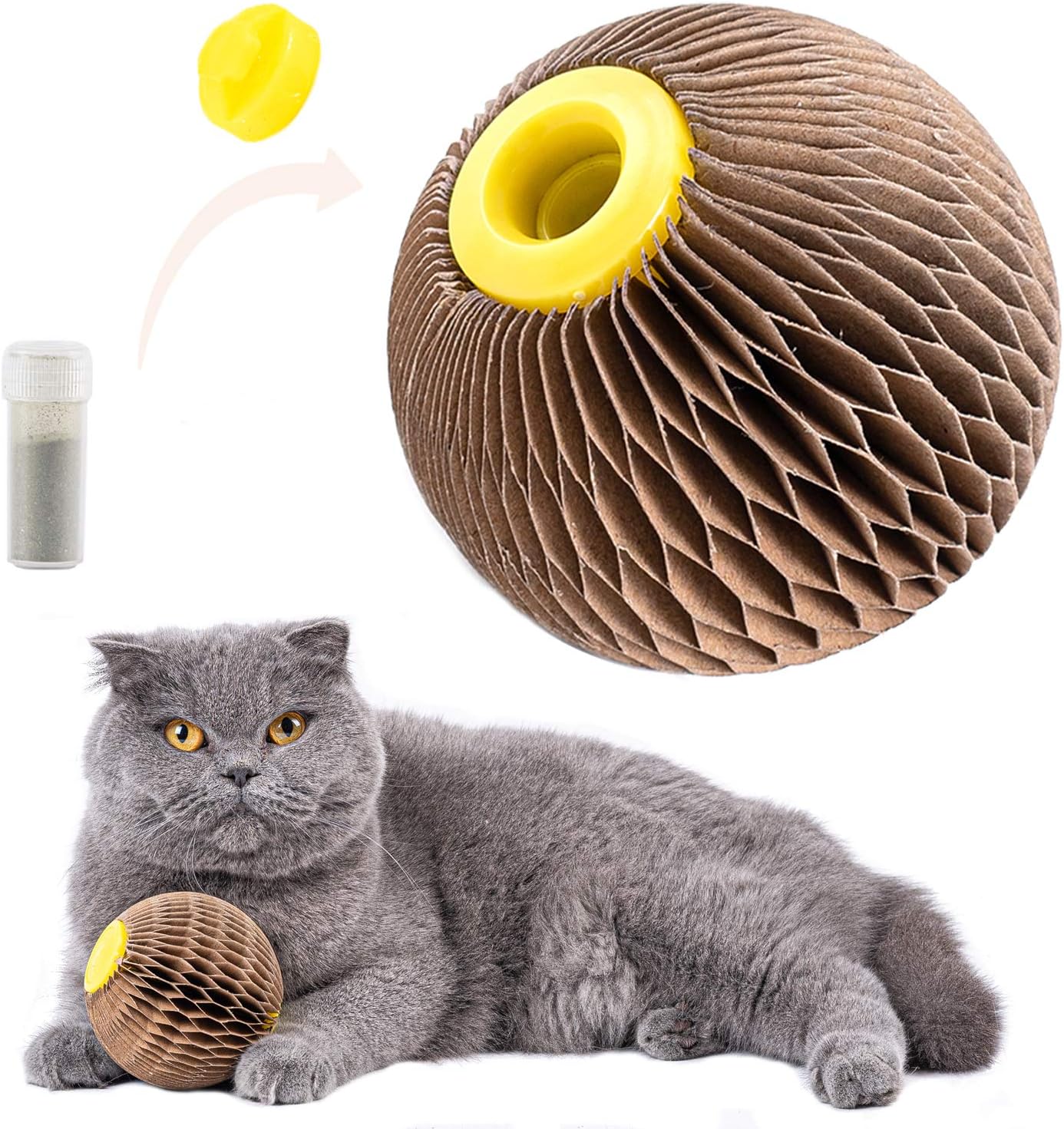 Catnip Ball Toy Refillable Scratching Ball for Cats