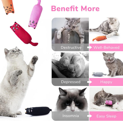 Catnip Toy Mice for Cats 5 Pack Bite Resistant Chew Teething Toys