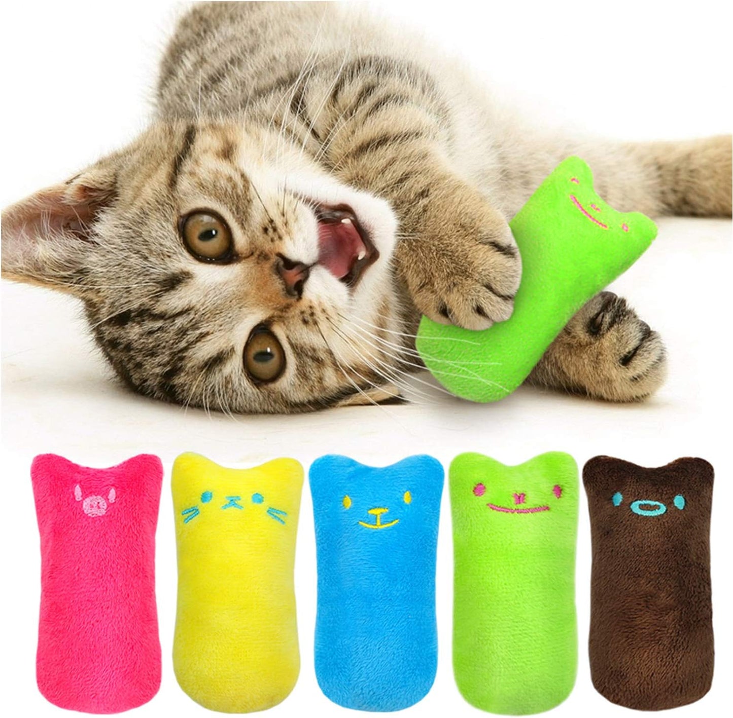 Catnip Toy Mice for Cats 5 Pack Bite Resistant Chew Teething Toys