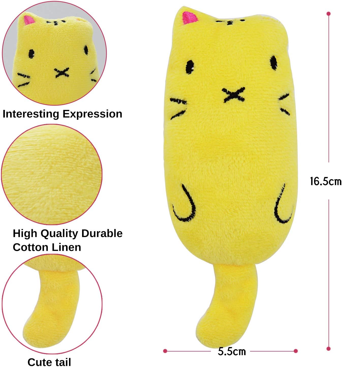 Catnip Toy Mice for Cats 5 Pack Bite Resistant Chew Teething Toys