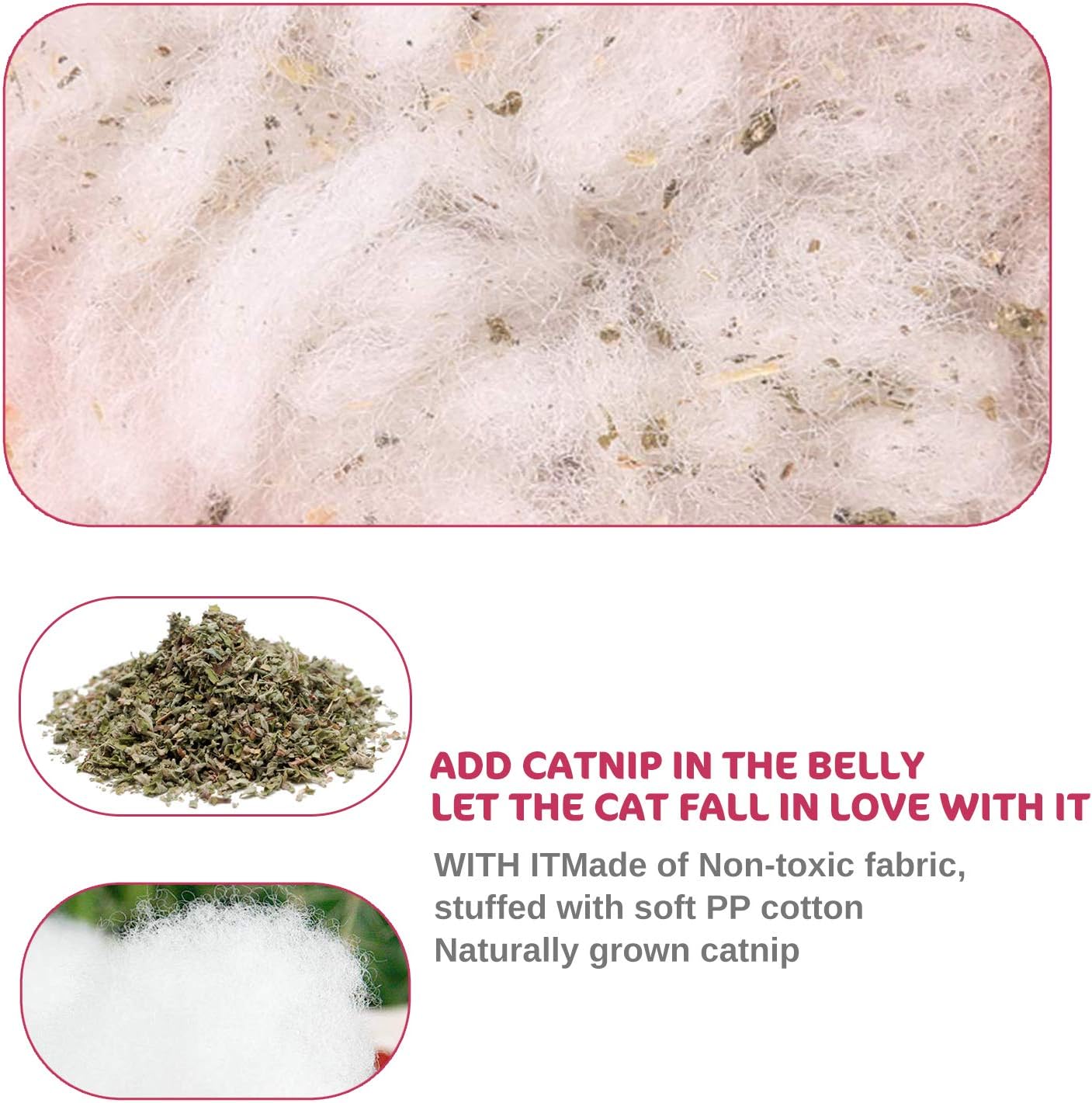 Catnip Toy Mice for Cats 5 Pack Bite Resistant Chew Teething Toys