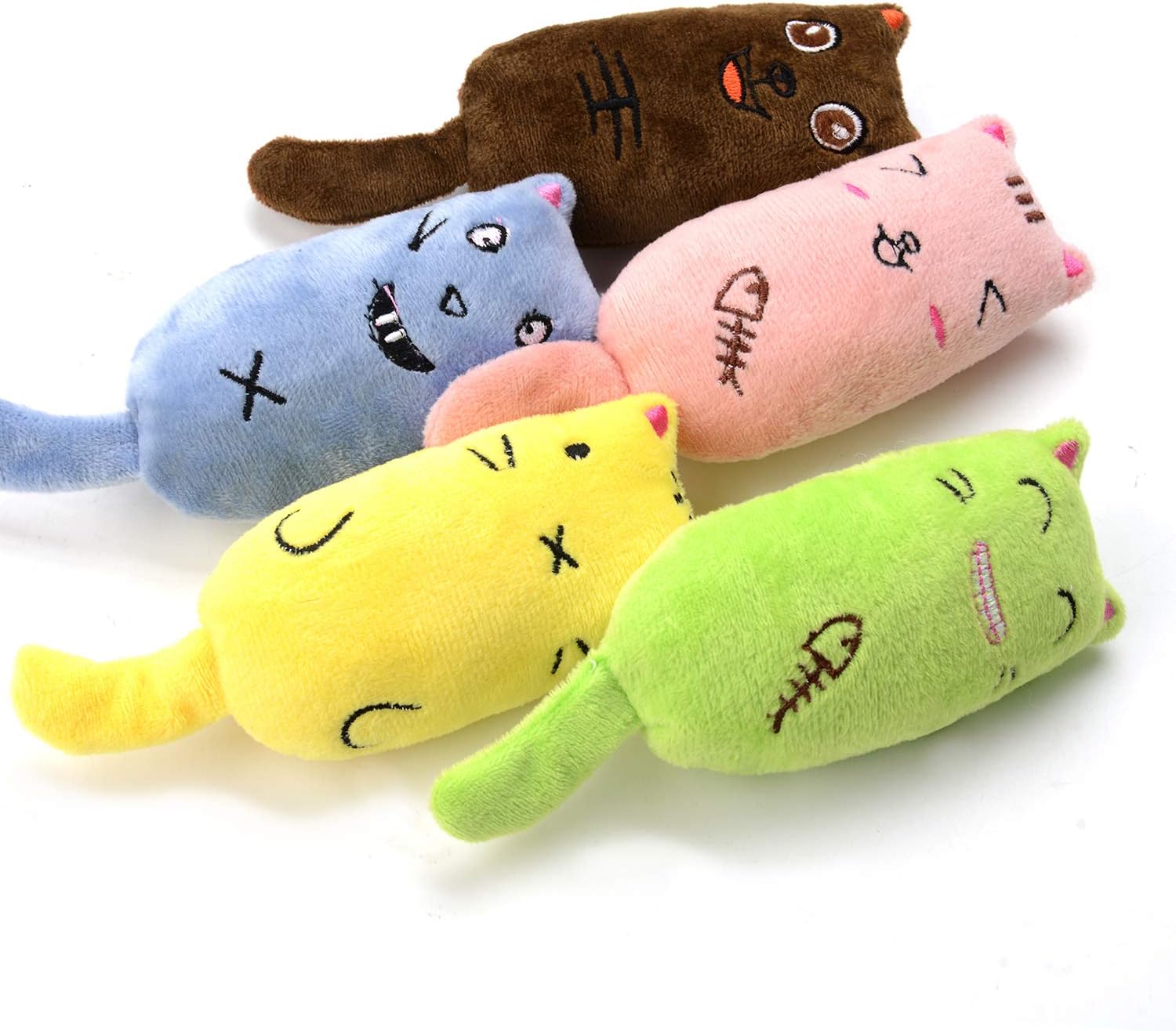 Catnip Toy Mice for Cats 5 Pack Bite Resistant Chew Teething Toys