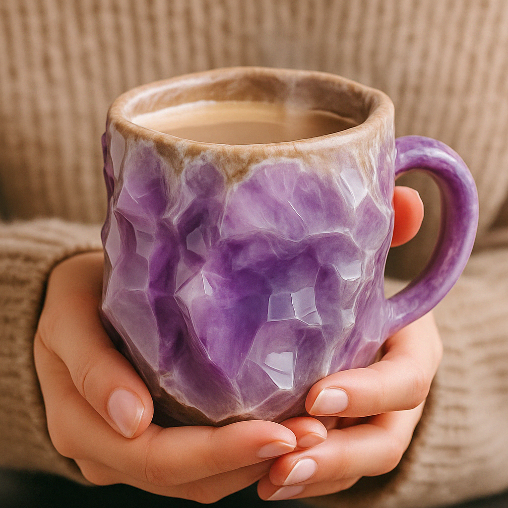 Coffee Mug Natural Crystal Stone Design