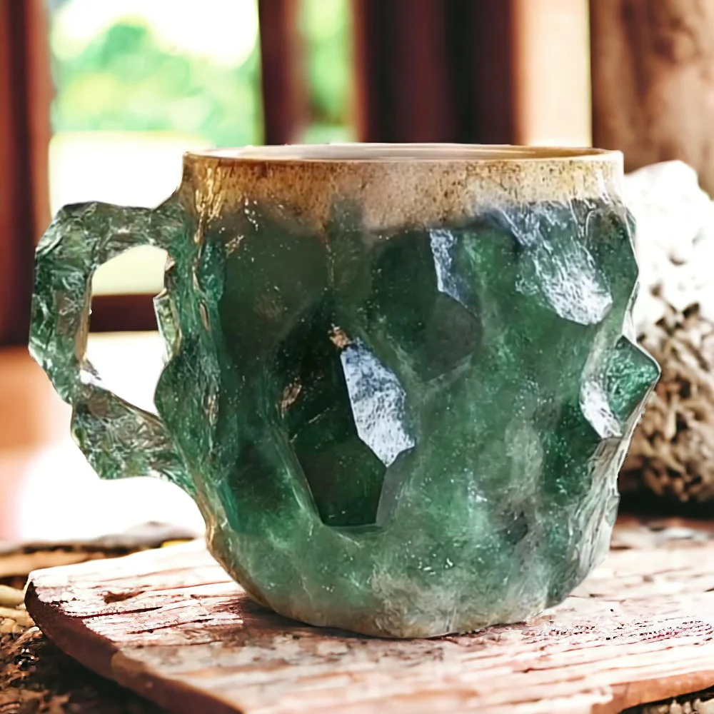Coffee Mug Natural Crystal Stone Design