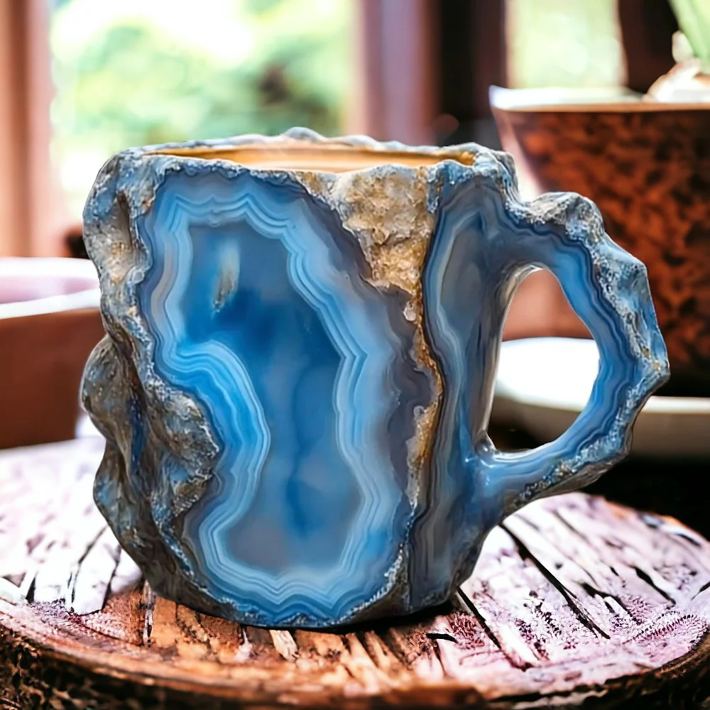 Coffee Mug Natural Crystal Stone Design