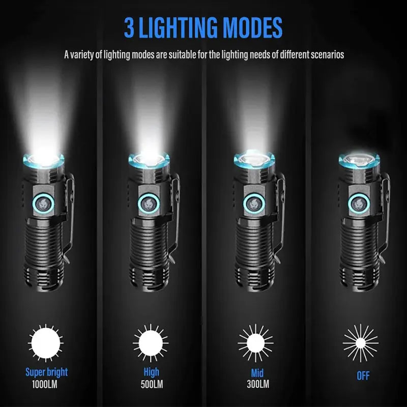 Compact Rechargeable LED Flashlight Torch
