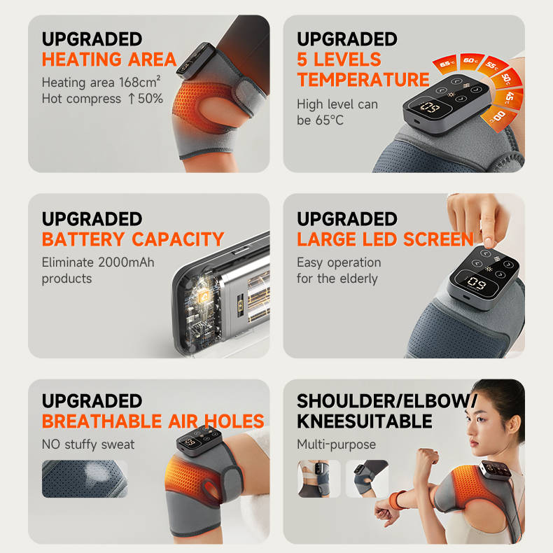 Cordless Knee Massager with Heat and Vibration