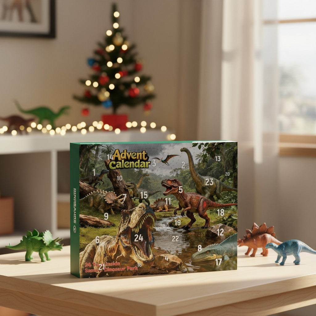 Dinosaur Christmas Advent Calendar Gift Figures 24-Days