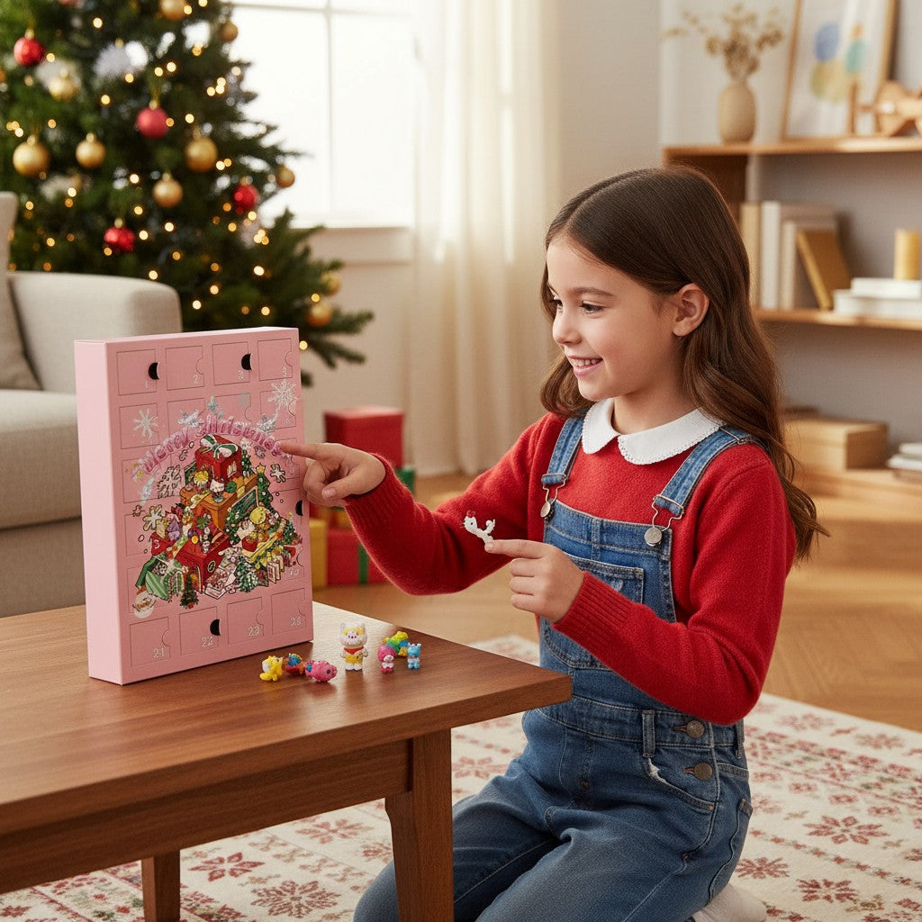 Girls christmas advent Calendar Gift  24 Surprise Ornaments