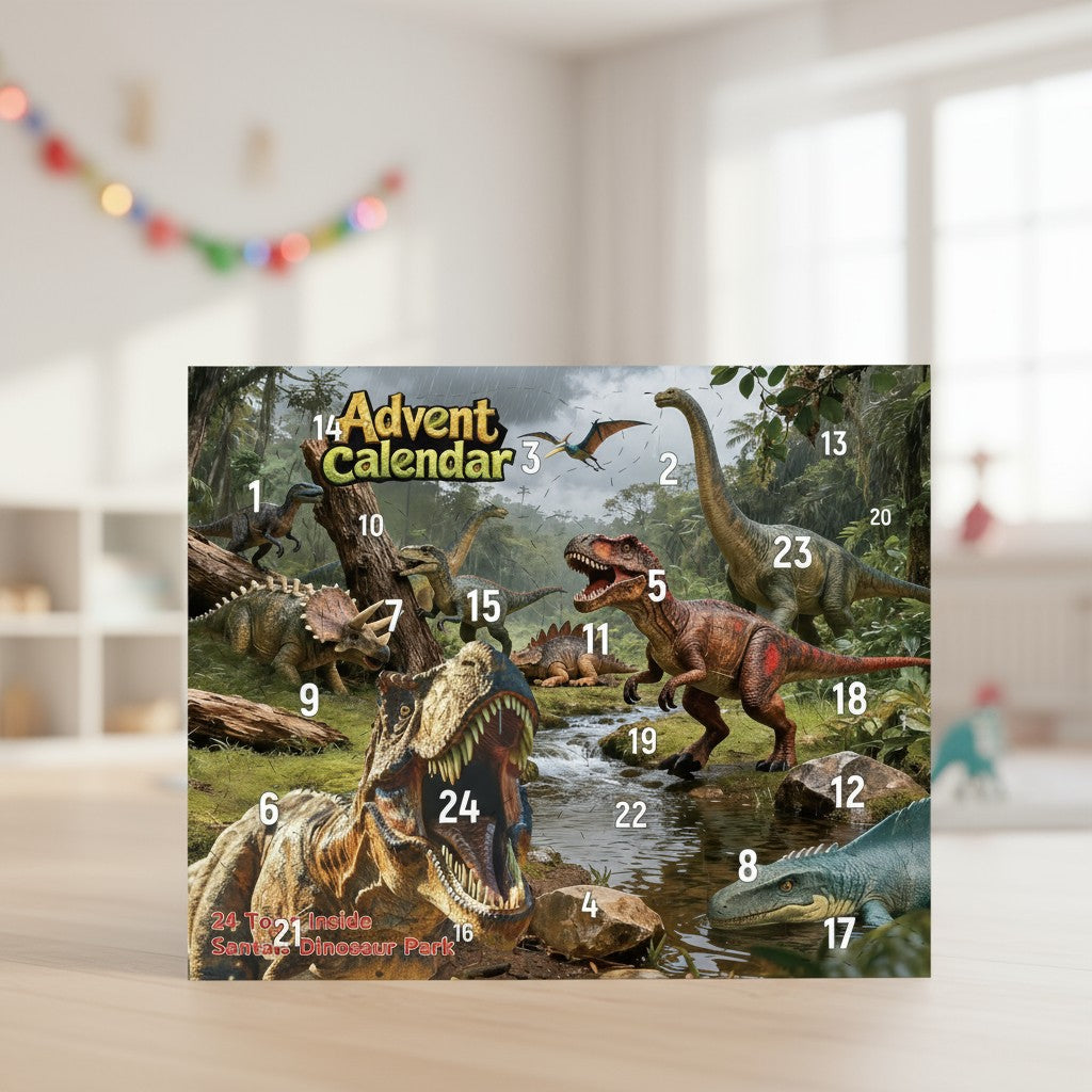 Dinosaur Christmas Advent Calendar Gift Figures 24-Days