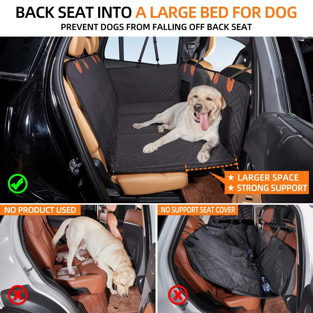 Car Seat Extender for Dogs Hard Bottom