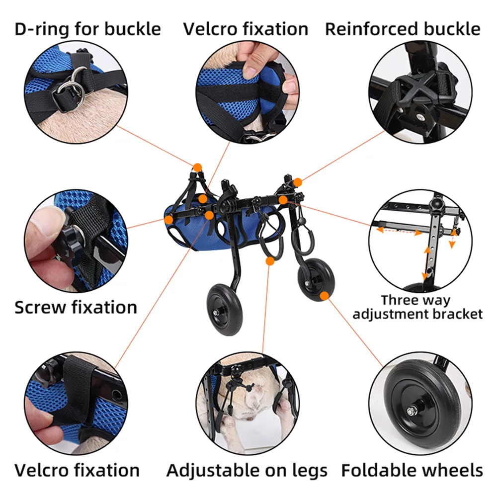 Dog Wheelchair Hind Leg Support Rehabilitation Aid Adjustable Pet Booster