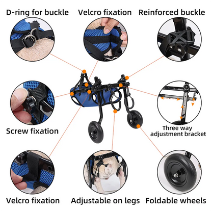 Dog Wheelchair Hind Leg Support Rehabilitation Aid Adjustable Pet Booster