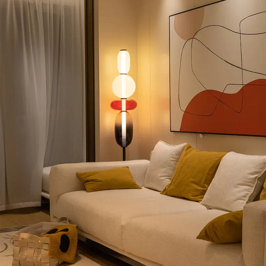 Colorful Glass Floor Lamp for Living Room, Office, or Bedroom Decor